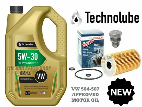 FOR VW CADDY C20 MK3 1.6 TDI SERVICE KIT 5L TECHNOLUBE 504-507 OIL & OIL FILTER