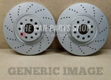 FOR VW GOLF R MK7 2013  2 X DRILLED FRONT BRAKE DISCS 340MM BRAND NEW