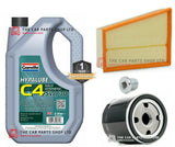 FOR RENAULT MEGANE 1.5 DCI DYNAMIQUE SERVICE KIT 5L C4 OIL & 2 FILTERS AIR & OIL