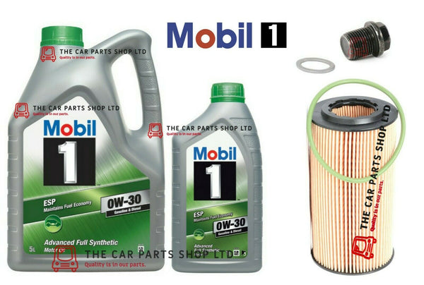 FOR VOLVO S80 2.4 MK2 SERVICE KIT 6L MOBIL 1 0W-30 AND OIL FILTER & SUMP PLUG