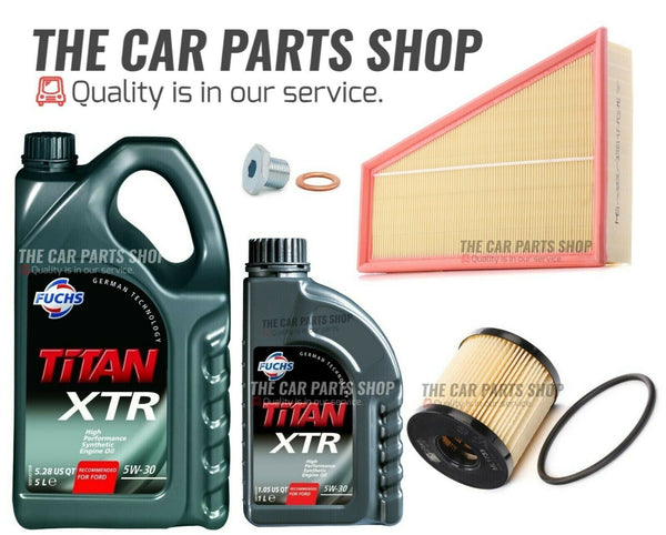 FOR FORD S-MAX 2.0 2006  SERVICE KIT 5L FUCHS 5W30 & AIR FILTER OIL FILTER PLUG