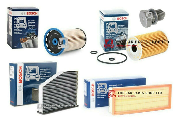 FOR VW PASSAT MK7 B6 1.6 DIESEL 10-15 FULL BOSCH SERVICE FILTER KIT & DRAIN PLUG