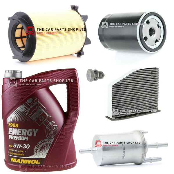 FOR AUDI A3 1.6 PETROL MK2 FULL SERVICE KIT 5L OIL & AIR OIL CABIN FUEL & PLUG