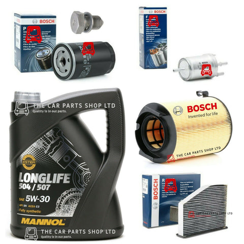FITS AUDI A3 1.6 PETROL 2005-2013 FULL BOSCH SERVICE KIT 5L 507 OIL & BOSCH KIT