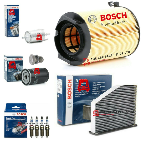 FITS AUDI A3 1.6 PETROL 2005-2013 FULL BOSCH FILTER KIT WIT NEW BOSCH PLUGS X 4