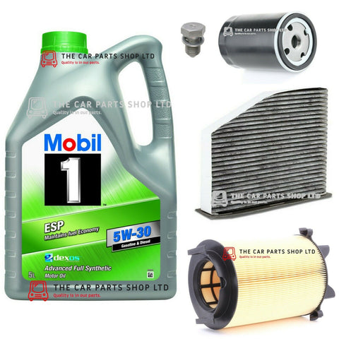 MOBIL 1 ESP 5W30 PREMIUM SERVICE KIT FOR AUDI A3 1.6 MK2 WITH AIR OIL CABIN KIT