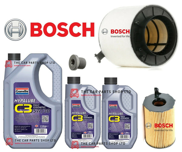 FOR AUDI A4 3.0 TDI MK4 PREMIUM BOSCH SERVICE KIT 7L 5W30 WITH AIR AND OIL FILT