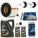 FOR AUDI A4 3.0 TDI MK5 15-20 BOSCH SERVICE KIT 5L  5W30 & AIR OIL FUEL CABIN