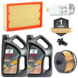 FITS FORD TRANSIT 2.4 350 LWB SERVICE KIT 10L 5W30 + FUEL OIL AIR & SUMP PLUG