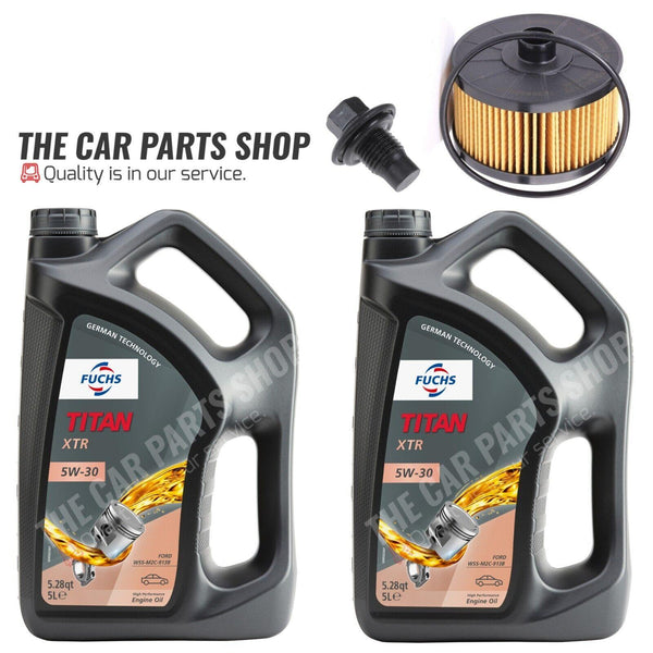 FITS FORD TRANSIT 2.4 350 LWB SERVICE KIT 10L FUCHS 5W-30 + OIL FILTER + PLUG