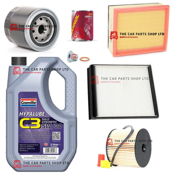 FITS PEUGEOT PARTNER 2.0 HDI 2002-2007 SERVICE KIT GRANVILLE OIL 5W30 COMPLETE