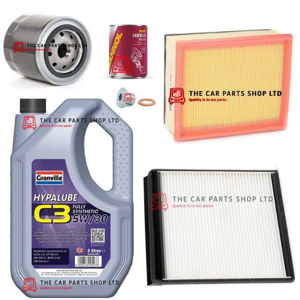 FITS PEUGEOT PARTNER 2.0 HDI 02-07 SERVICE KIT 5L GRANVILLE & AIR CABIN OIL PLUG