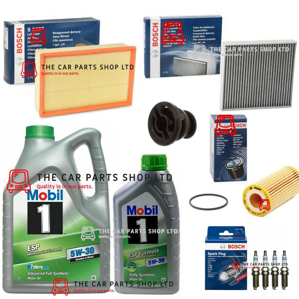 FOR VW GOLF GTI MK7 2012> BOSCH SERVICE KIT 6L MOBIL 1 5W30 & FULL FILTER KIT OE