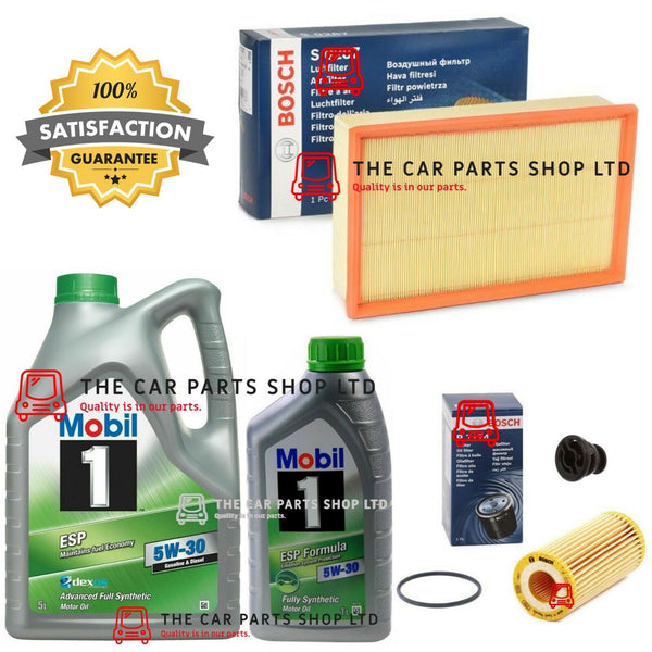 FOR VW GOLF GTI MK7 BOSCH SERVICE KIT 6L MOBIL 1 AND OIL AIR FILTER BOSCH + PLUG