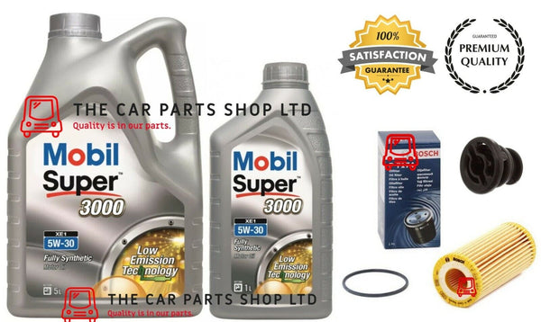 TO FIT VW GOLF GTI 2012> BOSCH SERVICE KIT 6L MOBIL 5W-30 AND BOSCH OIL FILTER
