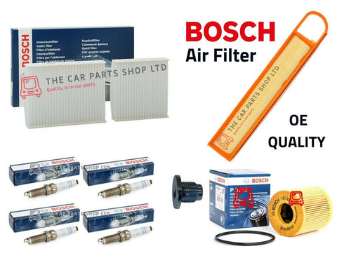 BOSCH FILTER SERVICE KIT FITS PEUGEOT 208 1.4 PETROL 12-19 (4 X BOSCH PLUG INC)