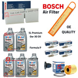 FITS PEUGEOT 208 1.4 12-19 FULL BOSCH SERVICE KIT + MOBIL FORMULA P 0W-30 5L OEM