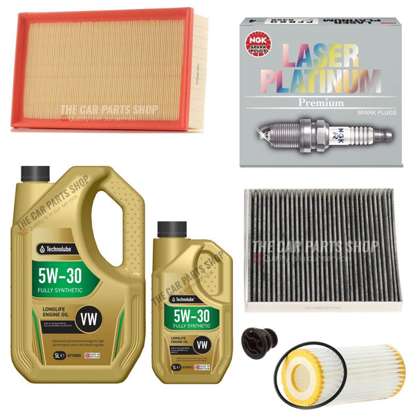 FOR VW GOLF R MK7 FULL SERVICE KIT WITH NGK SPARK PLUGS X 4 NEW