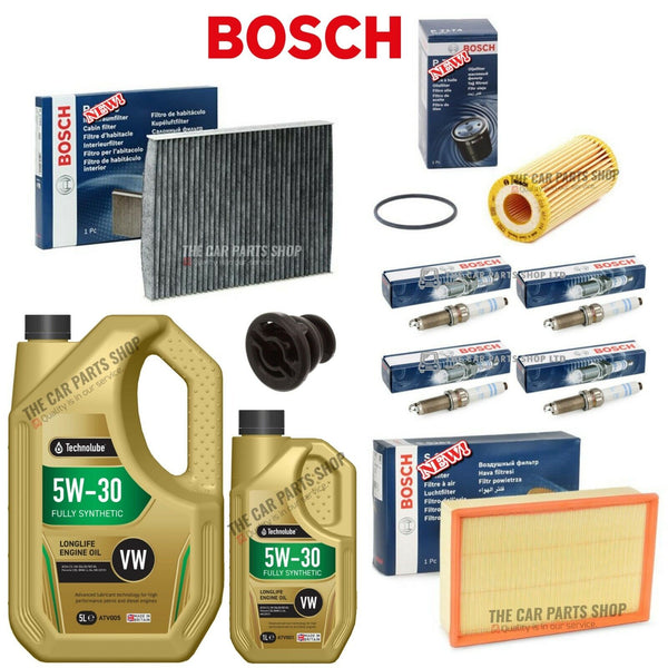 FOR VW GOLF R 2.0 MK7 FULL BOSCH SERVICE KIT WITH NEW BOSCH SPARK PLUGS