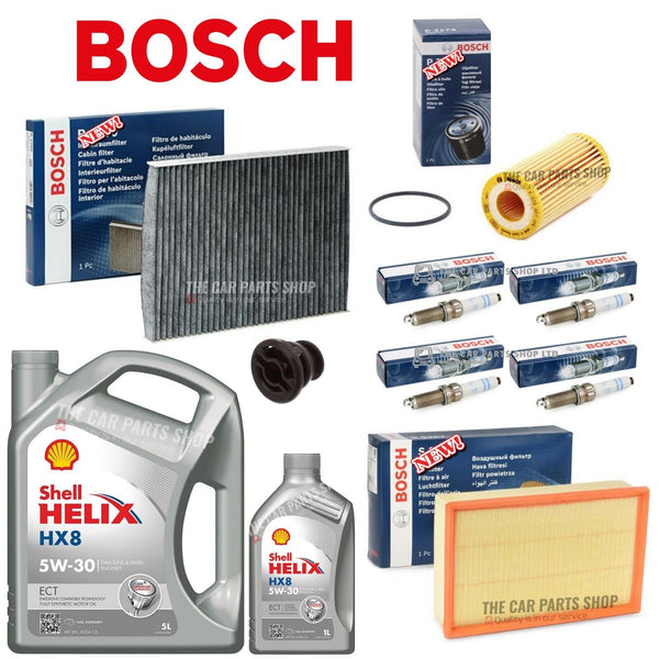 FOR VW GOLF R 2.0 MK7 FULL BOSCH SERVICE PACKAGE 6L SHELL HX8 & FULL BOSCH KIT
