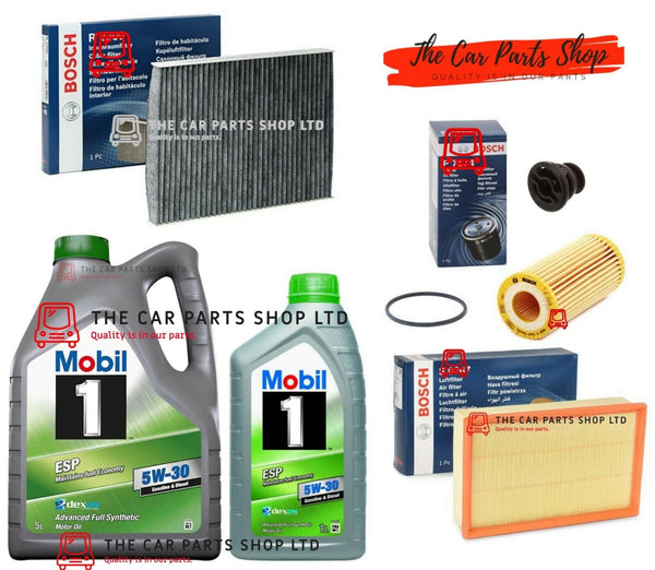 PREMIUM LONGLIFE SERVICE KIT FOR VW GOLF R MK7 6L MOBIL & BOSCH AIR OIL CABIN OE