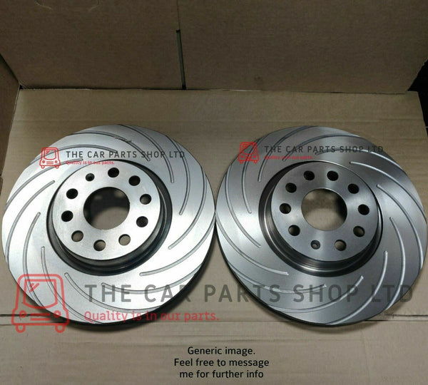 FOR AUDI A4 MK3 2004> GROOVED REAR BRAKE DISCS PAIR 245MM