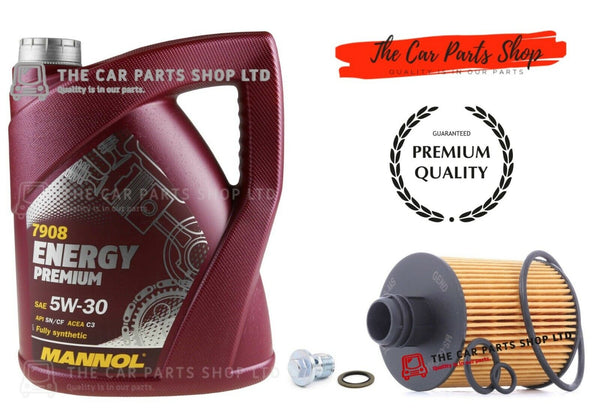 FOR VAUXHALL ZAFIRA 2.0 CDTI MK3 SERVICE KIT 5L 5W30 OIL AND OIL FILTER + PLUG