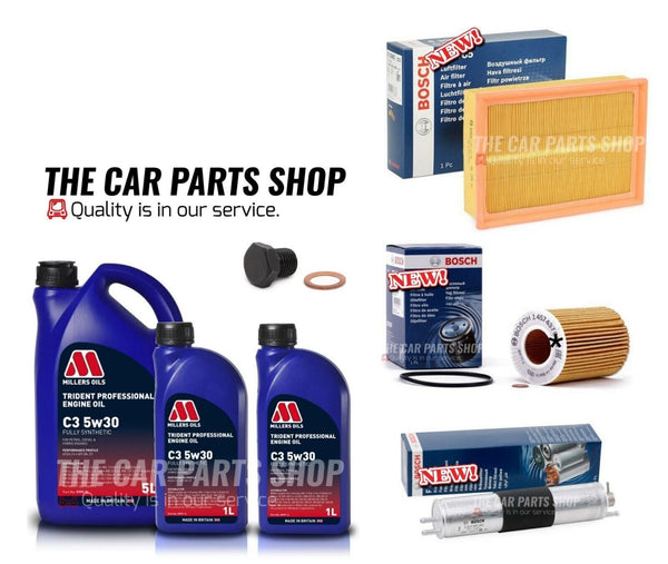 BOSCH SERVICE KIT FOR BMW 330CI 3.0 E46 WITH 7L MILLERS LONGLIFE 5W-30 MOTOR OIL