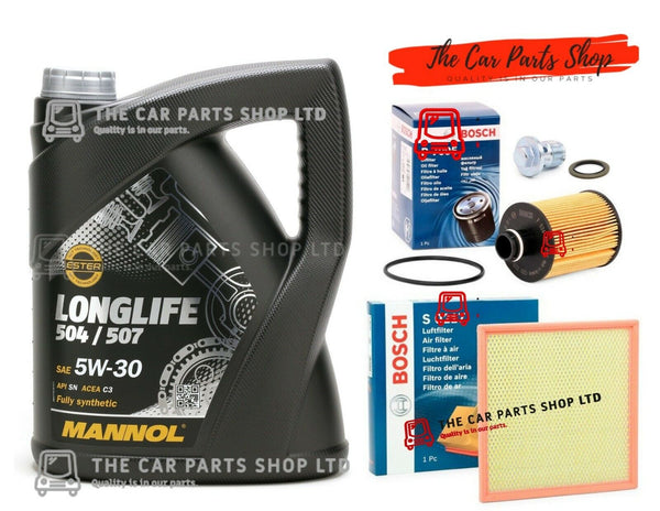 FOR VAUXHALL ZAFIRA  2.0 CDTI 11-18 BOSCH SERVICE KIT 5L OIL & BOSCH AIR OIL KIT