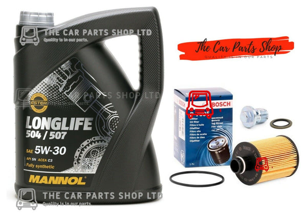 FOR VAUXHALL ZAFIRA  2.0 CDTI 11-18 BOSCH SERVICE KIT 5L OIL WITH BOSCH OIL FILT