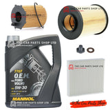 FOR VOLVO C30 D2 1.6 R-DESIGN SERVICE KIT 5L OIL & AIR OIL CABIN FILTER SET PLUG