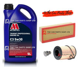 FOR AUDI A4 2.0 DIESEL (B8) SERVICE KIT WITH 5L MILLERS OIL & OIL AIR FILTER KIT