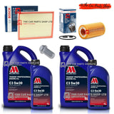 FOR MERCEDES SPRINTER BOSCH SERVICE KIT 12L MILLERS & BOSCH OIL AIR FILTER PLUG