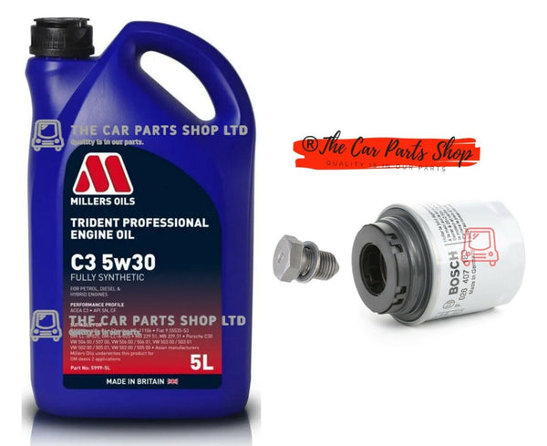 FITS AUDI A1 1.4 TFSI MK1 PREMIUM SERVICE KIT BOSCH OIL FILTER & MILLER'S OIL