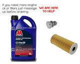 FITS VARIOUS CARS SERVICE KIT ML8530 OIL FILTER AND MILLERS OIL