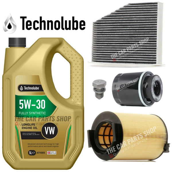FOR VW SCIROCCO 1.4 PETROL MK3 SERVICE KIT 5L 507 OIL & AIR OIL CABIN SUMP PLUG