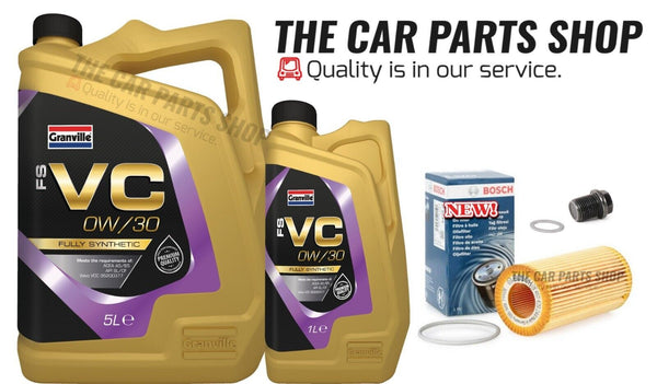 BOSCH SERVICE FOR VOLVO C70 D5 2.4 MK2 BOSCH OIL FILTER + PLUG + 6L 0W30 OIL