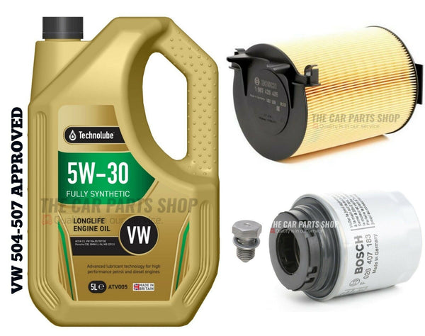 FOR VW SCIROCCO 1.4 TSI 2009-2015 BOSCH SERVICE KIT 5L 5W30 + AIR OIL KIT OEM