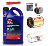 FOR VOLKSWAGEN SCIROCCO 1.4 PETROL 2009> BOSCH KIT FUEL OIL AIR PLUG & 5L OIL