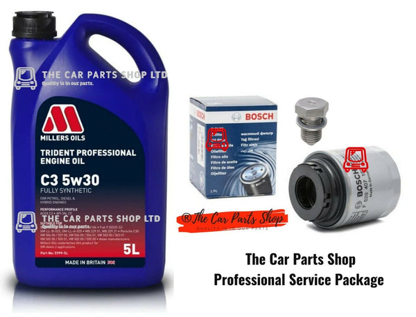 FOR VOLKSWAGEN SCIROCCO 1.4 2009> BOSCH KIT MILLER'S OIL 5L & BOSCH OIL FILTER