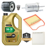 FOR VW POLO 1.0 PETROL MK5 FULL SERVICE KIT 5L 5W30 OIL & AIR FUEL OIL CABIN