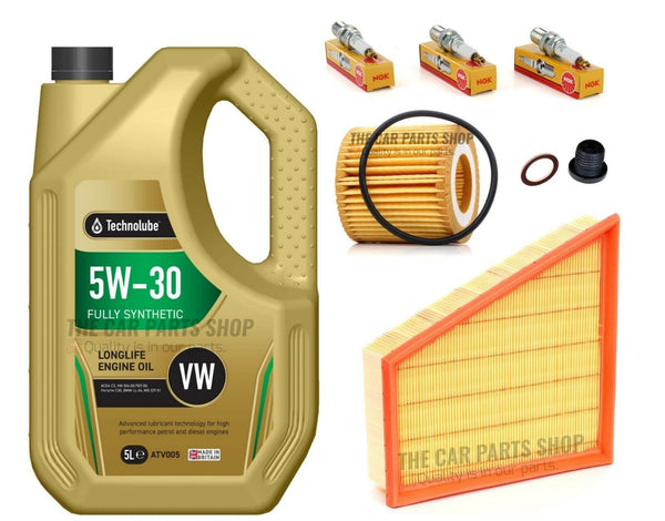 FOR VW POLO MATCH EDITION 1.2 PETROL SERVICE KIT 5L OIL + AIR OIL 3 X NGK PLUGS