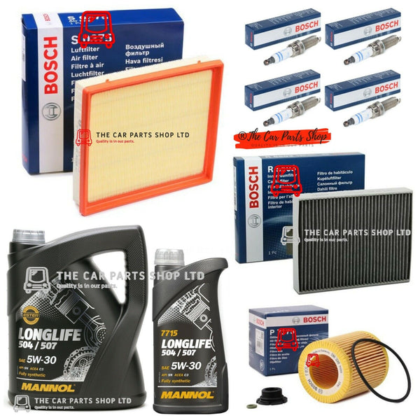 FOR BMW 328i F30 180HP FULL BOSCH SERVICE KIT PLUGS + OIL AIR CABIN + 6L OIL NEW