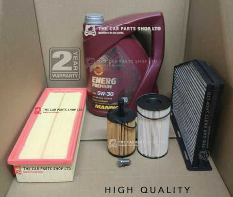 5L 7908 MANNOL LONGLIFE - ALL FILTERS KIT FITS VW GOLF 1.6 TDI MK6 2009