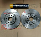 FITS MINI COOPER S 2.0 F55 DRILLED + GROOVED FRONT AXLE BRAKE DISCS PAIR