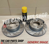 FOR MINI COOPER S F55 DRILLED FRONT DISCS & FRONT PADS & FRONT SENSOR NEW 294MM