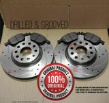 FOR MINI COOPER S F55 FRONT DRILLED AND GROOVED BRAKE DISCS 294MM & PADS SENSOR