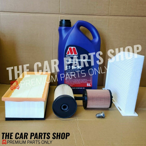 FULL SERVICE KIT WITH MILLER'S OIL 5L FITS VOLKSWAGEN BEETLE 1.6 TDI 2011>