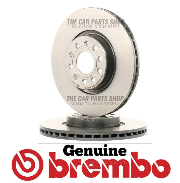 FOR VW GOLF MK5 GTI GENUINE BREMBO FRONT AXLE BRAKE DISCS X 2 BRAND NEW