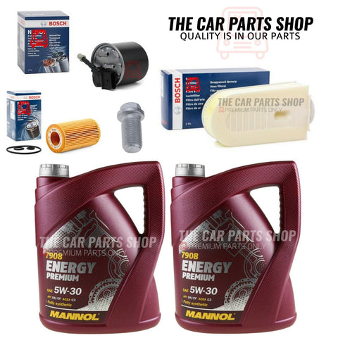FOR MERCEDES E250 2.2 AVANTGARDE 10L OIL & BOSCH AIR OIL FUEL FILTER + SUMP PLUG